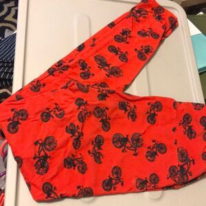 Lularoe leggings one size red with bicycles